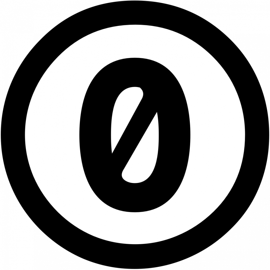 Logo for CC Zero: a circle with a zero inside